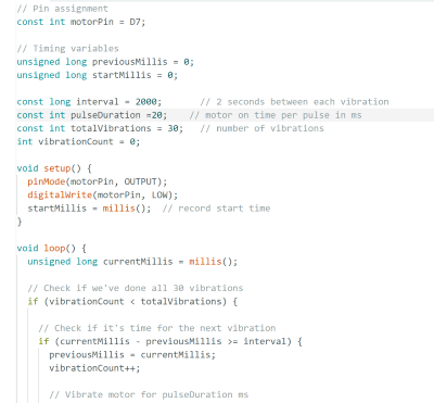 picture of test vib code